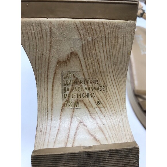 VTG 90's Y2K Mudd Brown Wood Platform Women Sz 7.5 Sandals Grunge Strappy Chunky - Picture 13 of 13